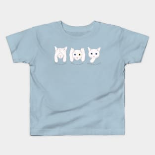 No Evil Cat - White Cats Kids T-Shirt